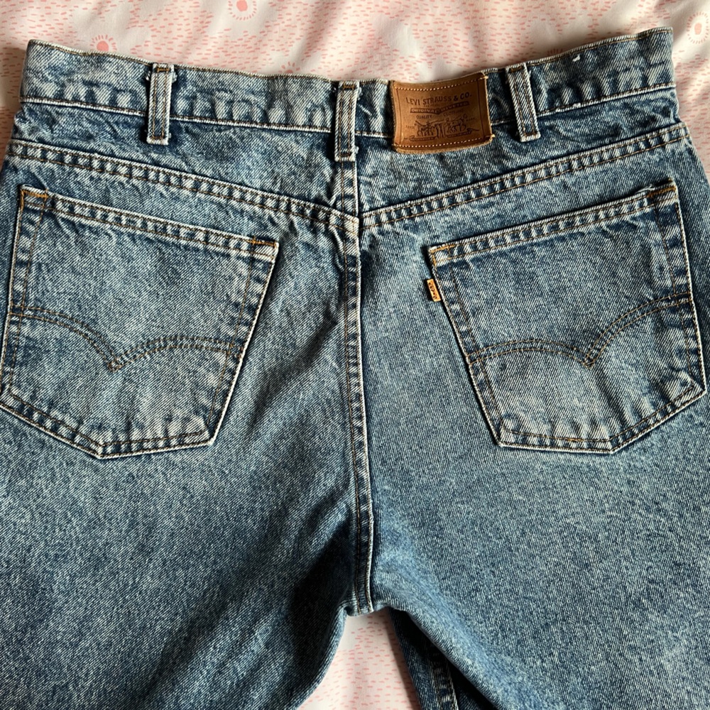 VTG LEVI’S 840 Orange Tab Acid Wash 1988 Denim Jeans Leather Patch 36x29 USA